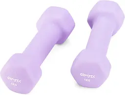 Гантелі для фітнесу неопренові Gymtek Hex 2х1кг лавандовий - мініатюра 7