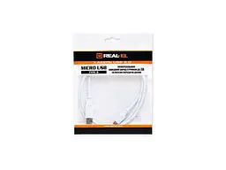 Кабель REAL-EL Pro USB 2.0 AM-micro USB type B 0.6m White (EL123500022) - мініатюра 2