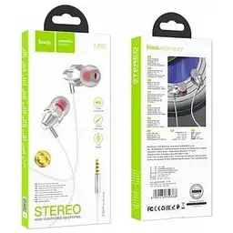 Навушники 3.5 мм Hoco Delight wired M90 1.2 м біло сріблясті 6931474759368 - мініатюра 2