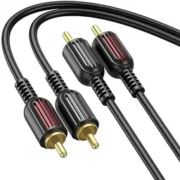 Кабель з липучкою Borofone 1.5 м 2 RCA - 2 RCA BL13 Double Lotus audio - мініатюра 2