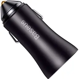 Автомобільний зарядний пристрій Baseus Golden Contactor Max Dual Fast Charger Car Charger U+C 60W Dark Gray (CGJM000113) [77942] - мініатюра 2