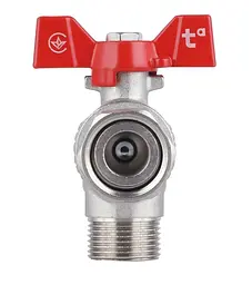 Кран кульовий Thermo Alliance Forte 3/4" ВЗ кутовий, PN40, з накидною гайкою, метелик SF224W20 - мініатюра 2