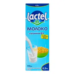 Молоко Lactel питне ультрапастеризоване з вітаміном D3 0.5% жиру 950 г - мініатюра 2