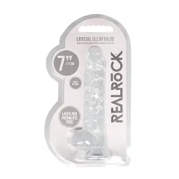 Фалоімітатор RealRock Realistic With Balls 7", 19 см (прозорий) - мініатюра 7