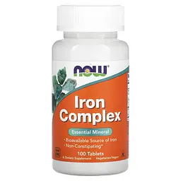 Залізо Iron Complex 100 таблеток NOW vit0005980
