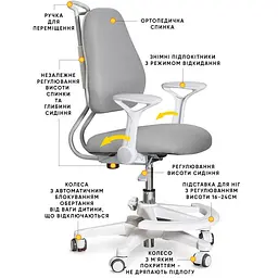 Дитяче крісло Evo-Kids Mio Ergo Grey (Y-507 G) - мініатюра 2