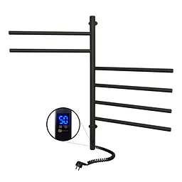 Електрична рушникосушка Navin Arabesque 480x800 Sensor з таймером, чорний муар 12-223033-4880, Чорний матовий, Електронний - мініатюра 3