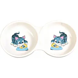 Миска керамічна Trixie подвійна 2 x 150 мл / 11 см (біла)