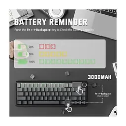 Клавіатура Attack Shark X66 RGB Wireless/Bluetooth/USB UA Moonlit Night (X66MN_AS) - мініатюра 6