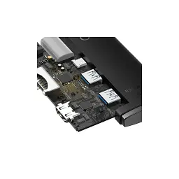 Концентратор Baseus USB-C 6-in-1 HDMI + 2xUSB 3.0 + USB-C + SD/TF black (WKQX050001) - мініатюра 8