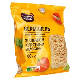 Вермішель Повна Чаша швидкого приготування зі смаком курки 60 г (932923) - мініатюра 2