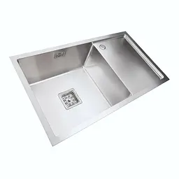 Кухонна мийка Platinum Handmade 780x440x230 L нержавійка (квадратний сифон,3.0/1.0), Нержавіюча сталь - мініатюра 3