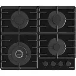 Варильна поверхня Gorenje газова на склі, 60см, чавун, чорний