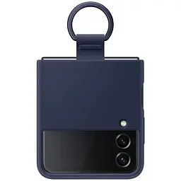 Оригінальний силіконовий чохол із кільцем Samsung для Galaxy Z Flip4 Silicone Cover with Ring Navy EF-PF721TNEGUA - мініатюра 5
