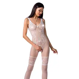 Бодістокінг Passion BS069 white, комбінезон, імітація панчох і боді - мініатюра 1