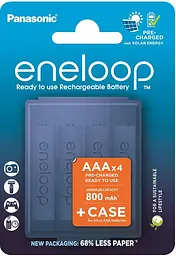 Акумулятор Eneloop NI-MH AAA 800 мАг 4 шт з кейсом для зберігання Panasonic teh0018531