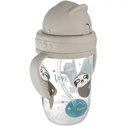 Поїльник-непроливайка Canpol babies Exotic Animals з трубочкою і обтяжувачем 270 мл Сіра (56/606_grey) - мініатюра 3
