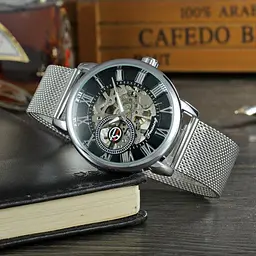 Чоловічий наручний годинник Forsining Aston Silver - мініатюра 1