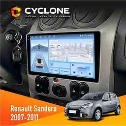 Штатна магнітола Renault Sandero 2007-2011 Cyclone C9-012 4x64, DSP, 4G Cyclone (НФ-00008008)