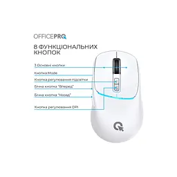 Мишка OfficePro M468W Wireless/Bluetooth White (M468W) - мініатюра 5