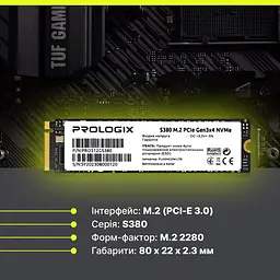 Накопичувач SSD ProLogix m.2 NVMe 512GB S380 TLC PCIe 3.0 480 500 (PRO512GS380) - мініатюра 5