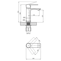 Змішувач для раковини Agua Merida-C010 (CV035430) - мініатюра 8