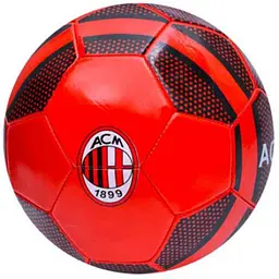М'яч футбольний METR розмір 5 ПВХ вага 280г червоно-чорний EN 331 AC MILAN