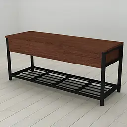 Банкетка з ящиком Ferrum-decor Дрейк 1 550x1000x400 метал Чорний ДСП Венге 16 мм (FRD-105311)