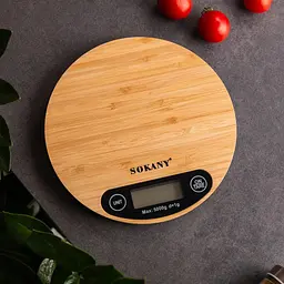 Кухонні настільні електронні ваги Sokany SK-19024 для зважування продуктів LCD-дисплей до 5 кг Дерево - мініатюра 5