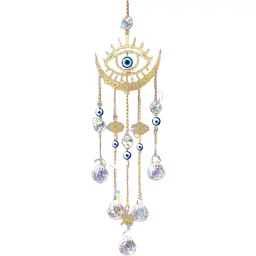 DEMIUKO Evil Eye Sun Catcher Кришталева підвісна прикраса Wind Chimes Sun Catchers Bead Prism Rainbow Maker Wall Pendant