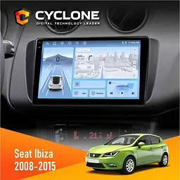 Штатна магнітола Seat Ibiza 2008-2015 Cyclone C9-012 4x64, DSP, 4G Cyclone (НФ-00008012)