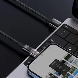Кабель Baseus Explorer Series Auto Power-Off Fast Charging Data Cable USB to Lightning 2.4A 2m CATS000501 - мініатюра 7