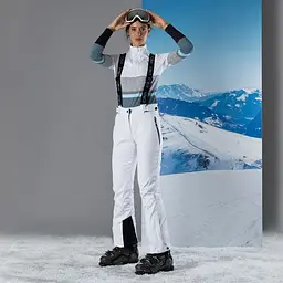 Штани CMP Women`s Ski Salopettes in Softshell M White (1097-3W03106-88BG 40) - мініатюра 5