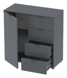 Комод Doros Рон 1 1 фасад 4 шухляды Графіт 80х38х81 (41516006) - мініатюра 7