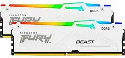 Модуль пам'яті Kingston Fury DDR5 32GB (2x16) 5200MHz Beast White RGB XMP (KF552C40BWAK2-32)
