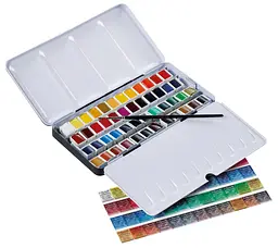 Набір акварельних фарб Sennelier L'Aquarelle, 48 кольорів, метал + 1 пензлик - мініатюра 5