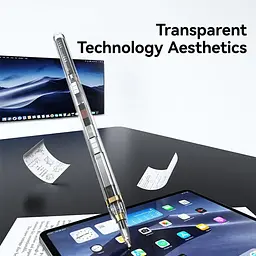 Стілус Usams US-ZB264 Transparent Magnetic Charding Tilt-sensitive Active Touch for iPad Transparent black - мініатюра 2
