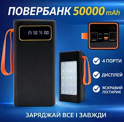 Повербанк No Brand Power Bank JS-658 50000 mAh Чорний (2104619090) - мініатюра 4
