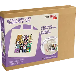 Екосумка-розмальовка, Dogs , бавовна 220 г/м2, 38х42см, ROSA Talent - мініатюра 3
