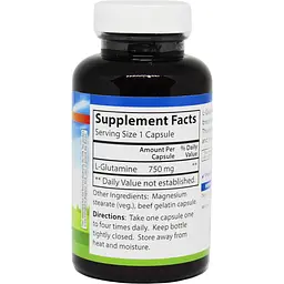 Глютамін Carlson L-Glutamine 750 мг 90 капсул - мініатюра 2