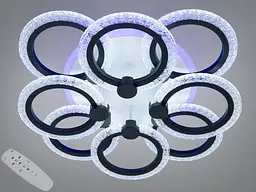 Люстра стельова Diasha чорна LED 92W 8 кілець