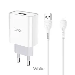 Адаптер сетевой HOCO Lightning cable Asombroso C81A 1USB, 2.1A - мініатюра 3