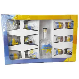 Набір FARGLASS 13пр. (Графін 500мл + 6 стоп+6 стакан) Патріотична