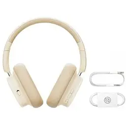 Бездротові навушники Baseus Bowie H1i Noise-Cancellation Wireless Headphones повнорозмірні білі A00050402223-00 - мініатюра 3