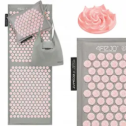 Килимок акупунктурний з подушкою 4FIZJO Eco Mat XL Аплікатор Кузнєцова 4FJ0515 Grey/Pink (P-5907739313607)