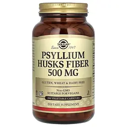 Клітковина з Лушпиння Подорожника Psyllium Husk Fiber 500 мг - 200 вег. капсул