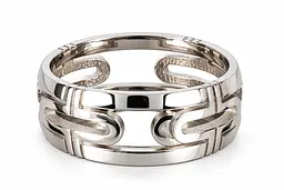 Чоловіча обручка Jewellery Continent з білого золота з геометричним орнаментом 14.5 (К-0912)