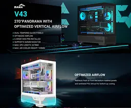 Корпус SAMA V43 без БЖ (V43-WHADA6X1-GL) White - мініатюра 9