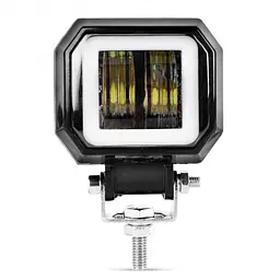 Фари додаткові LED 20W (10W x 2) 95x73x60 mm / Лінза з ДХО 10-30V Ближнє світло / Синій Обід 1 шт. (F20BL)