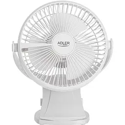 Вентилятор AdlerAD 7342 білий настільний/акумуляторний/5Вт/D=15.5см/USB-C/білий